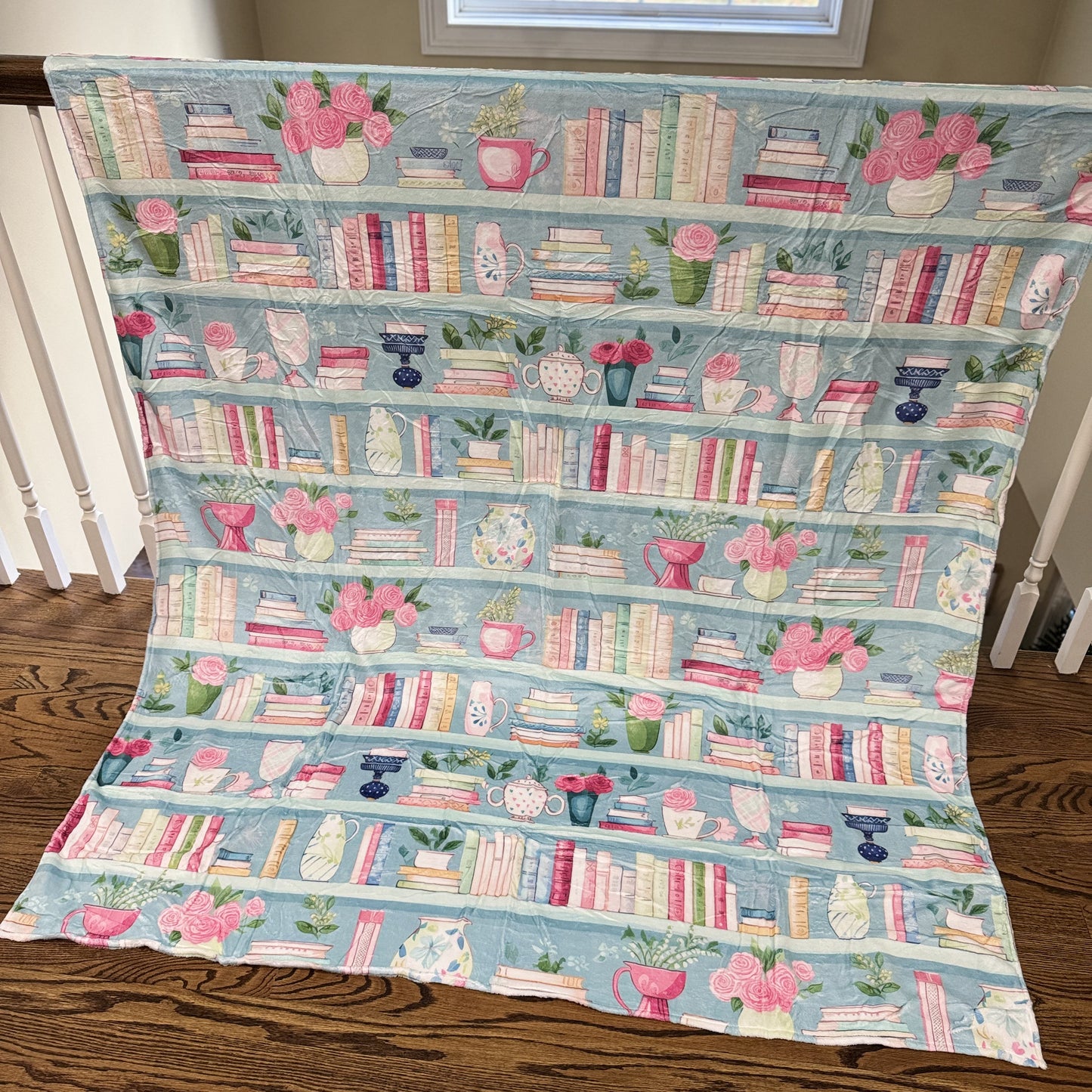 Blanket - Mint Floral Bookcase - PREORDER