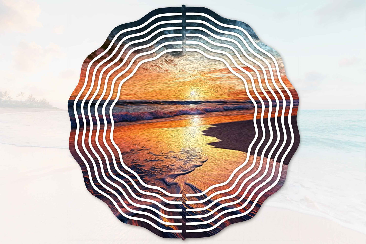 Beach sunset windspinner
