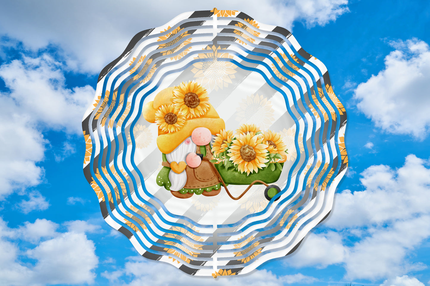 Gnome sunflower windspinner