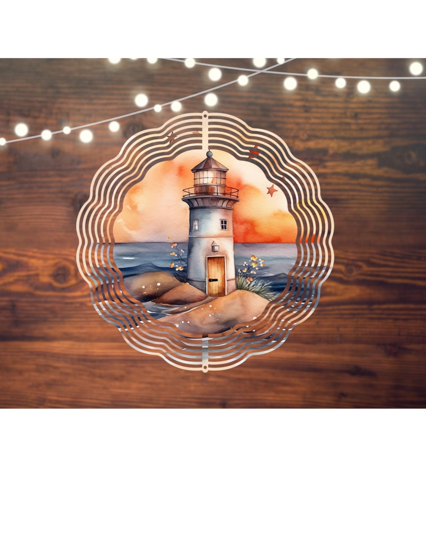 Sunset lighthouse windspinner