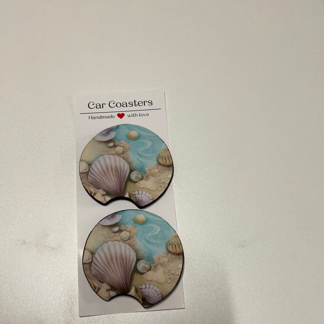 Seashell car coasters