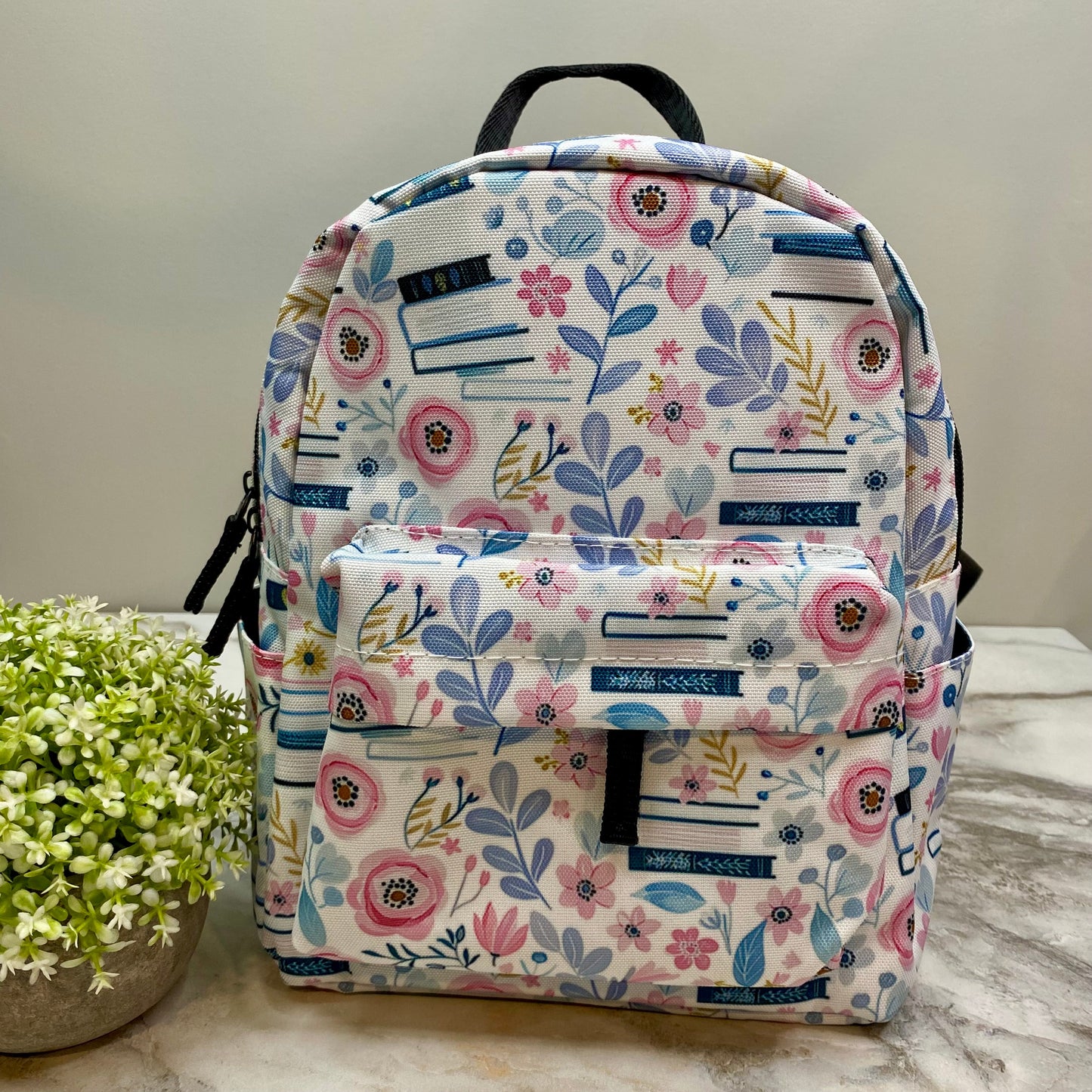 Mini Backpack - Pink Floral Books