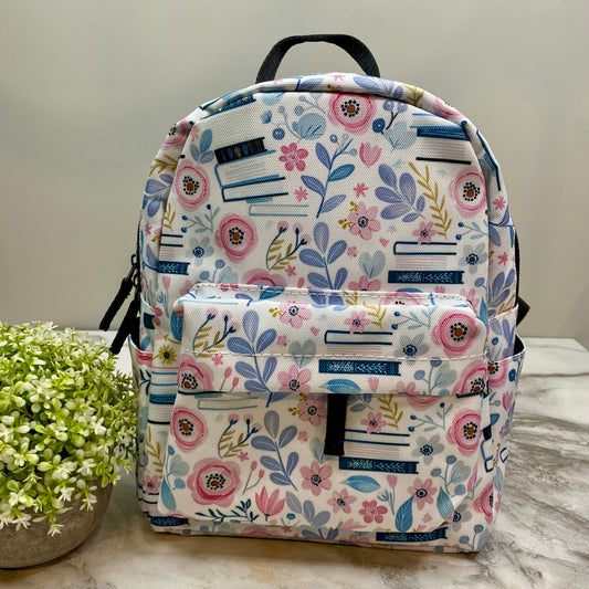 Mini Backpack - Pink Floral Books