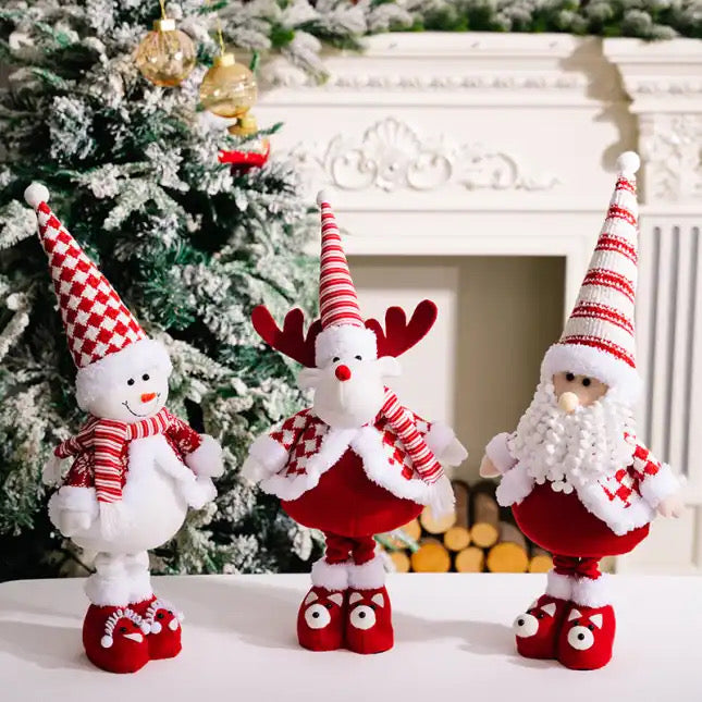 Telescopic Standing Christmas Decor - Red & White