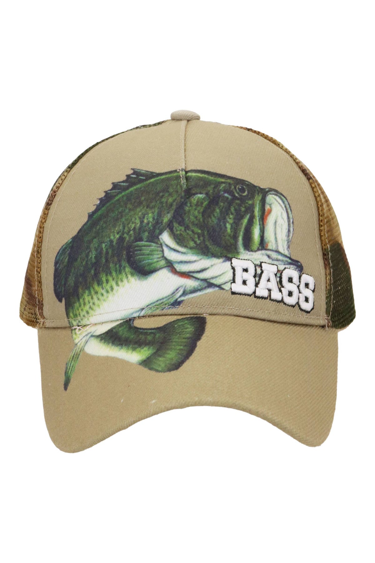 Jumping Bass Hunt Camo Mesh Trucker Hat