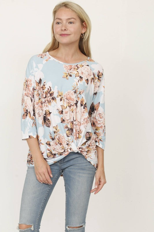 Floral Bottom Knot Tunic