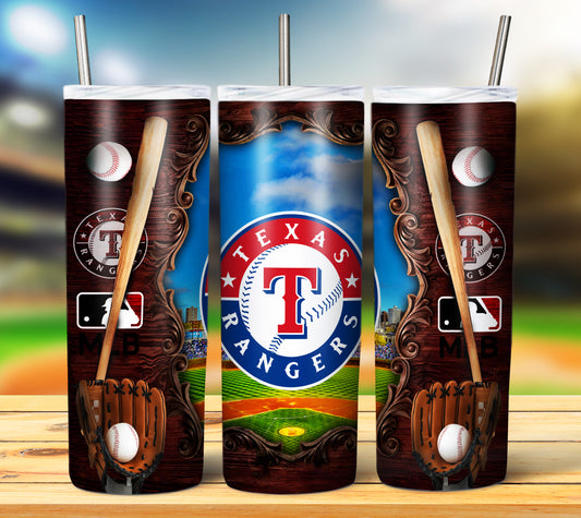 Texas Rangers Baseball Tumbler