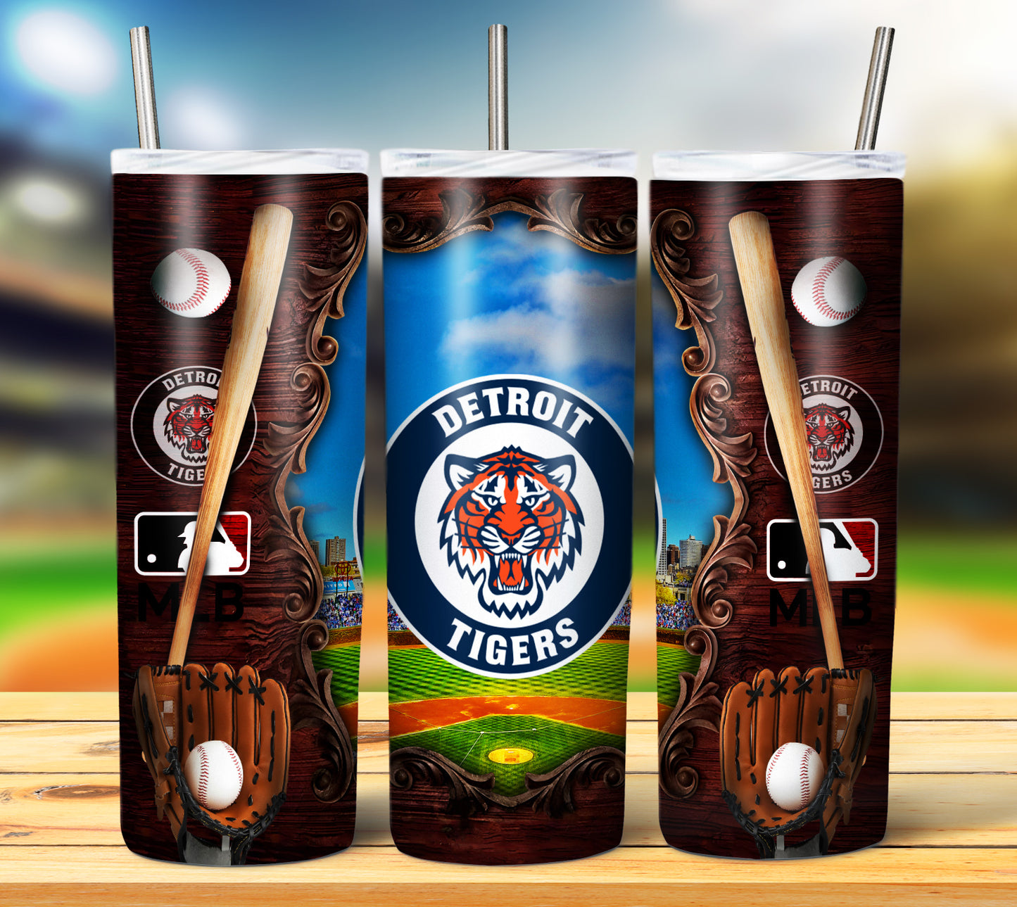 Detroit Tigers Baseball Tumbler