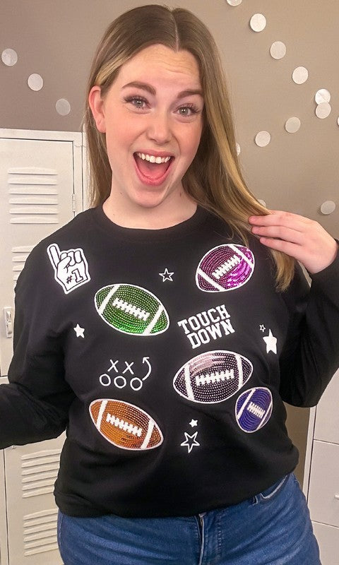 Football Sparkle Boyfriend Long Sleeve by