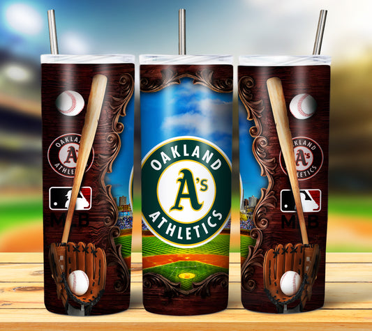 Oakland Athletics Baseball Tumbler