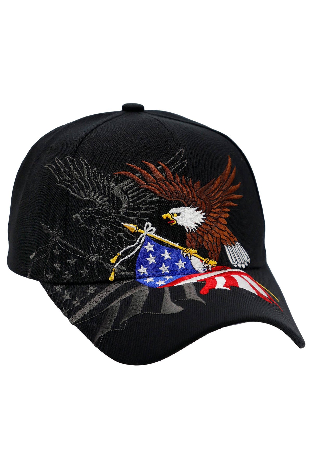 American Flag Bald Eagle Acrylic Baseball Cap