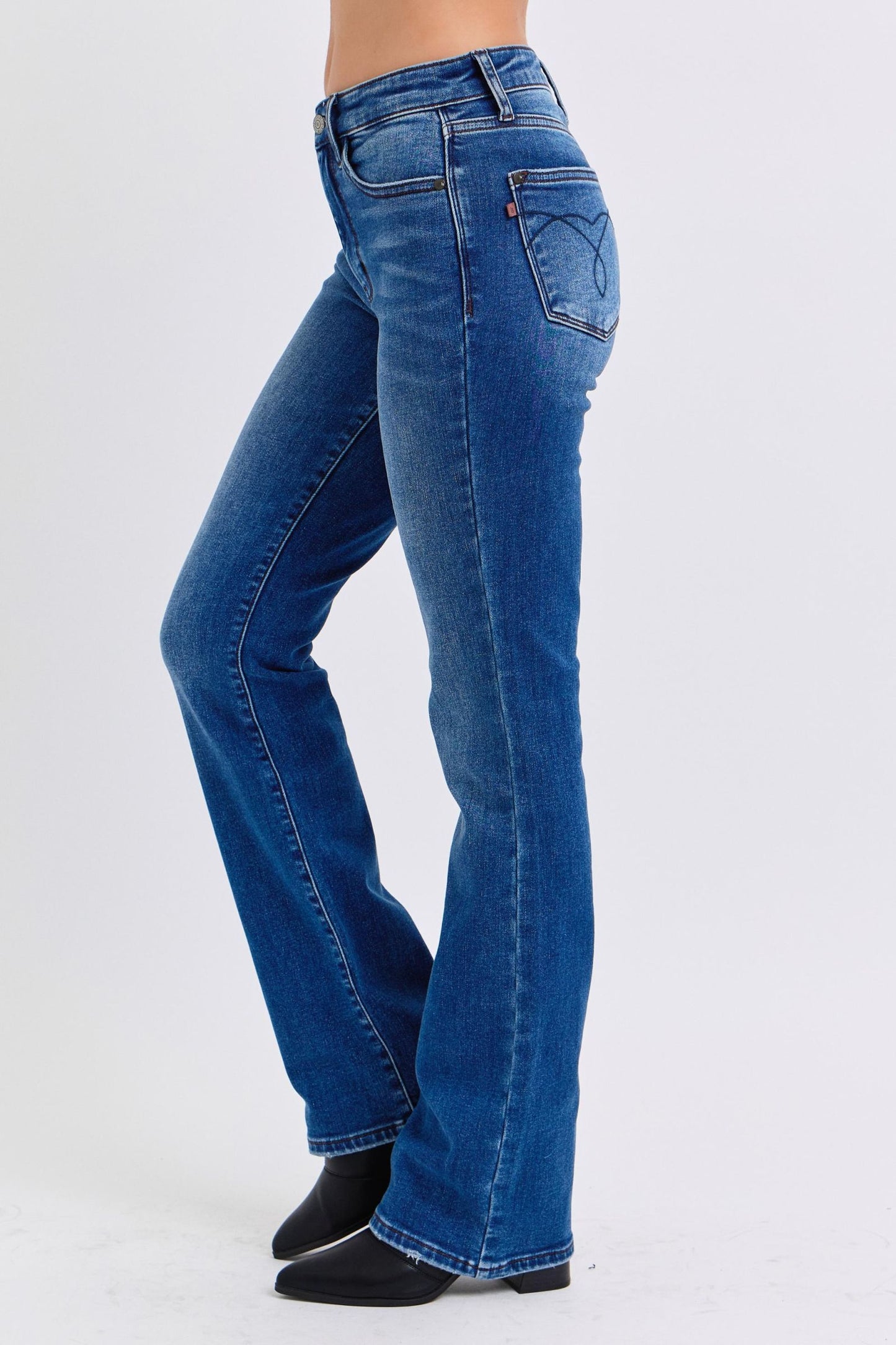 Judy Blue Full Size Run Mid-Rise Bootcut Jeans with Thermal Lining