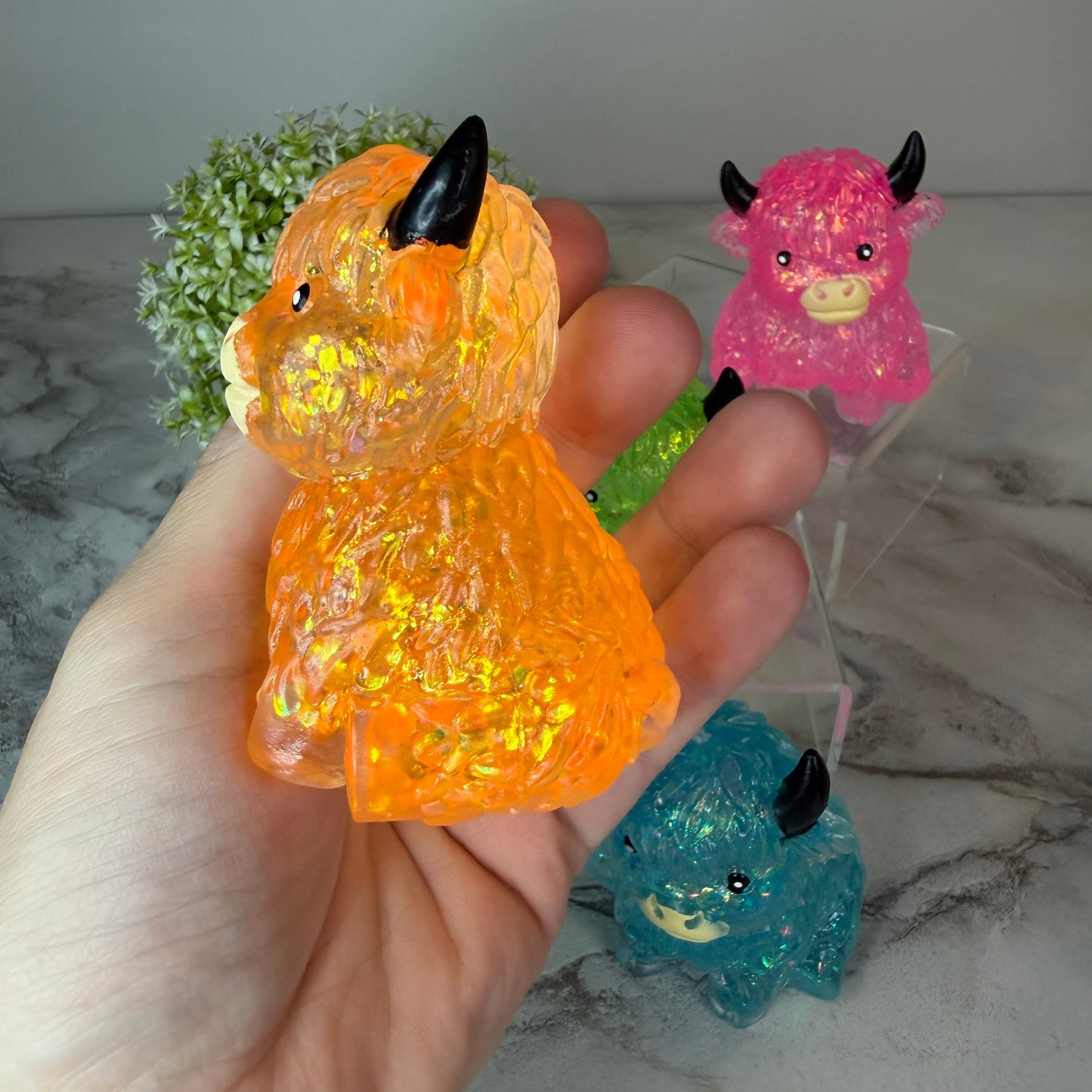 Squishy Toy - Glitter Highland Cow