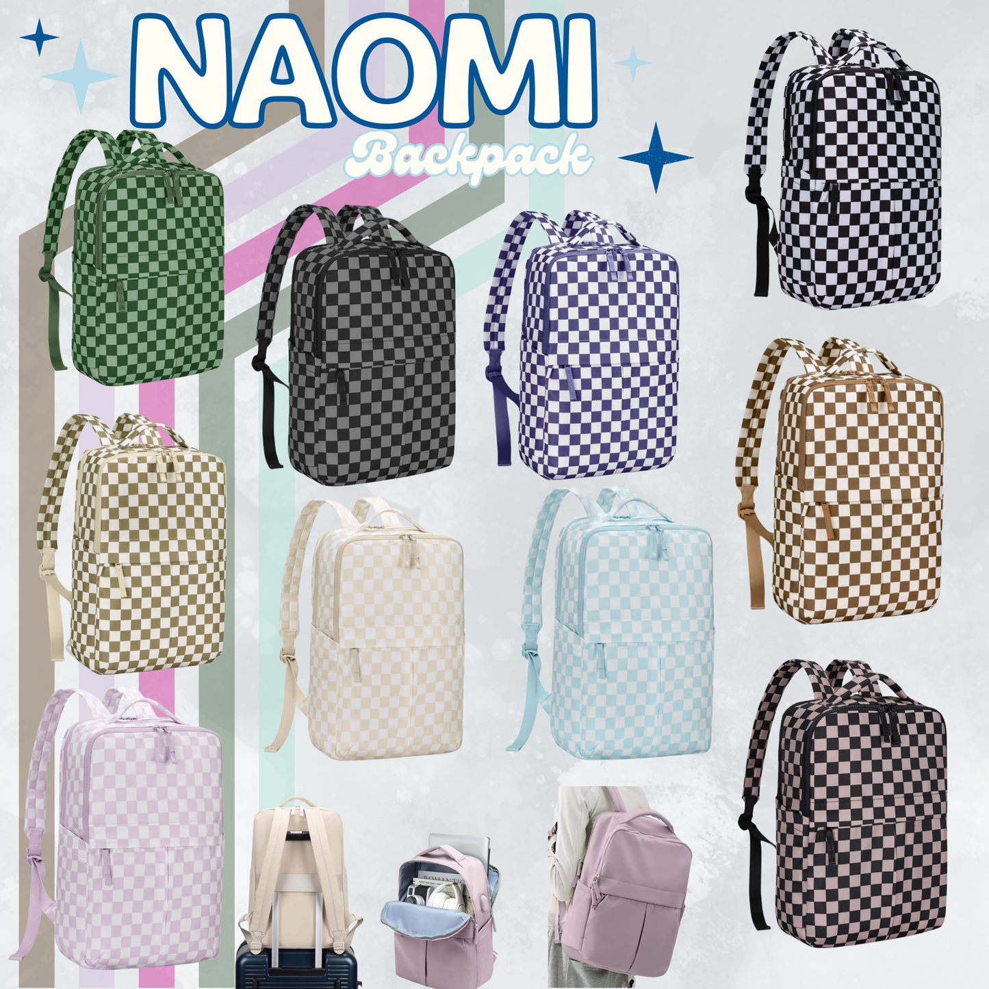 The Naomi Backpack - Checker -
