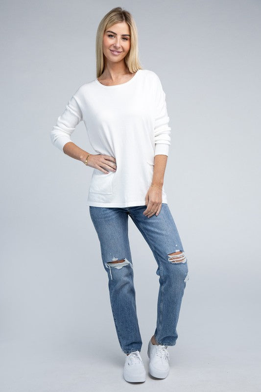 Viscose Front Pockets Sweater