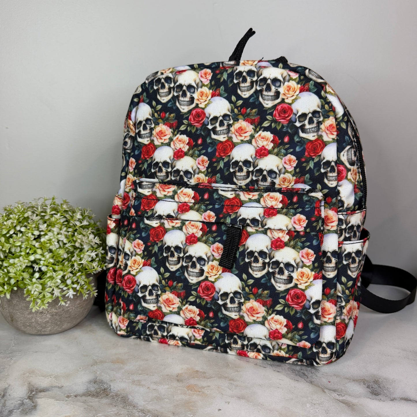 Mini Backpack - Halloween - Skull Roses