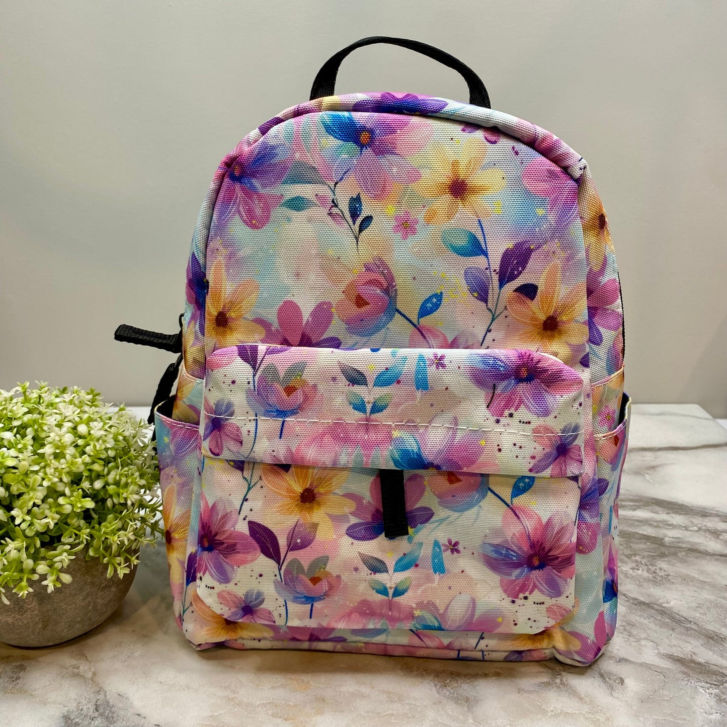 Mini Backpack - Pastel Pink Floral