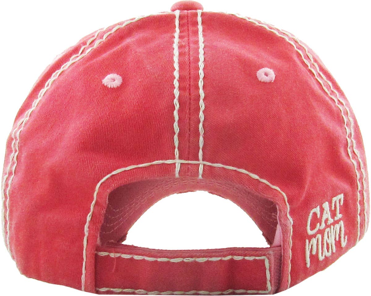 CAT MOM Washed Vintage Ball Cap