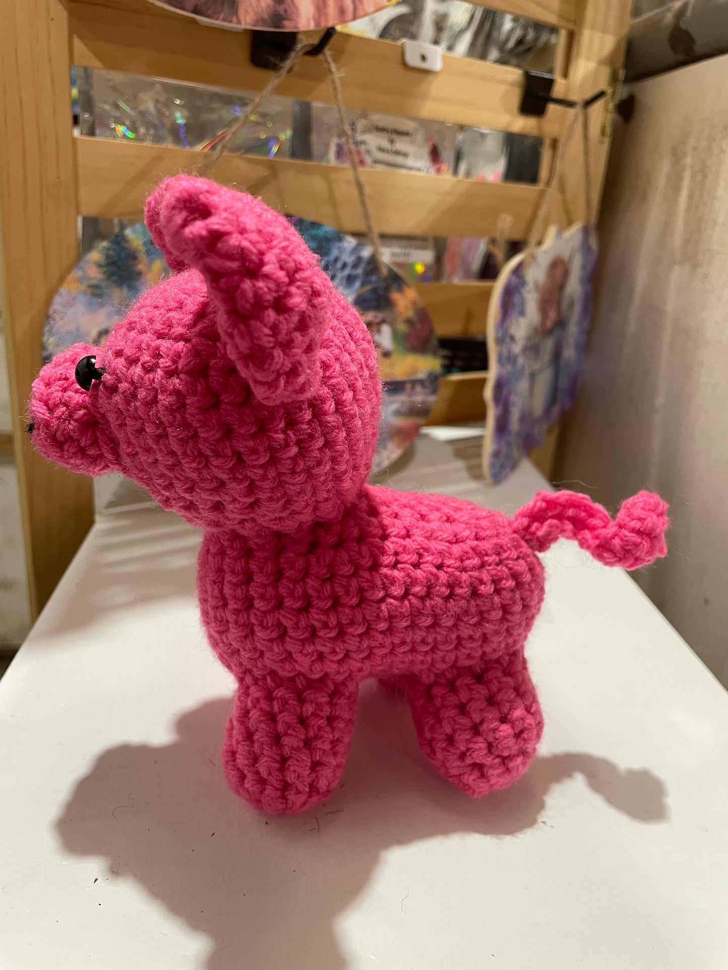 Pink pig crochet small