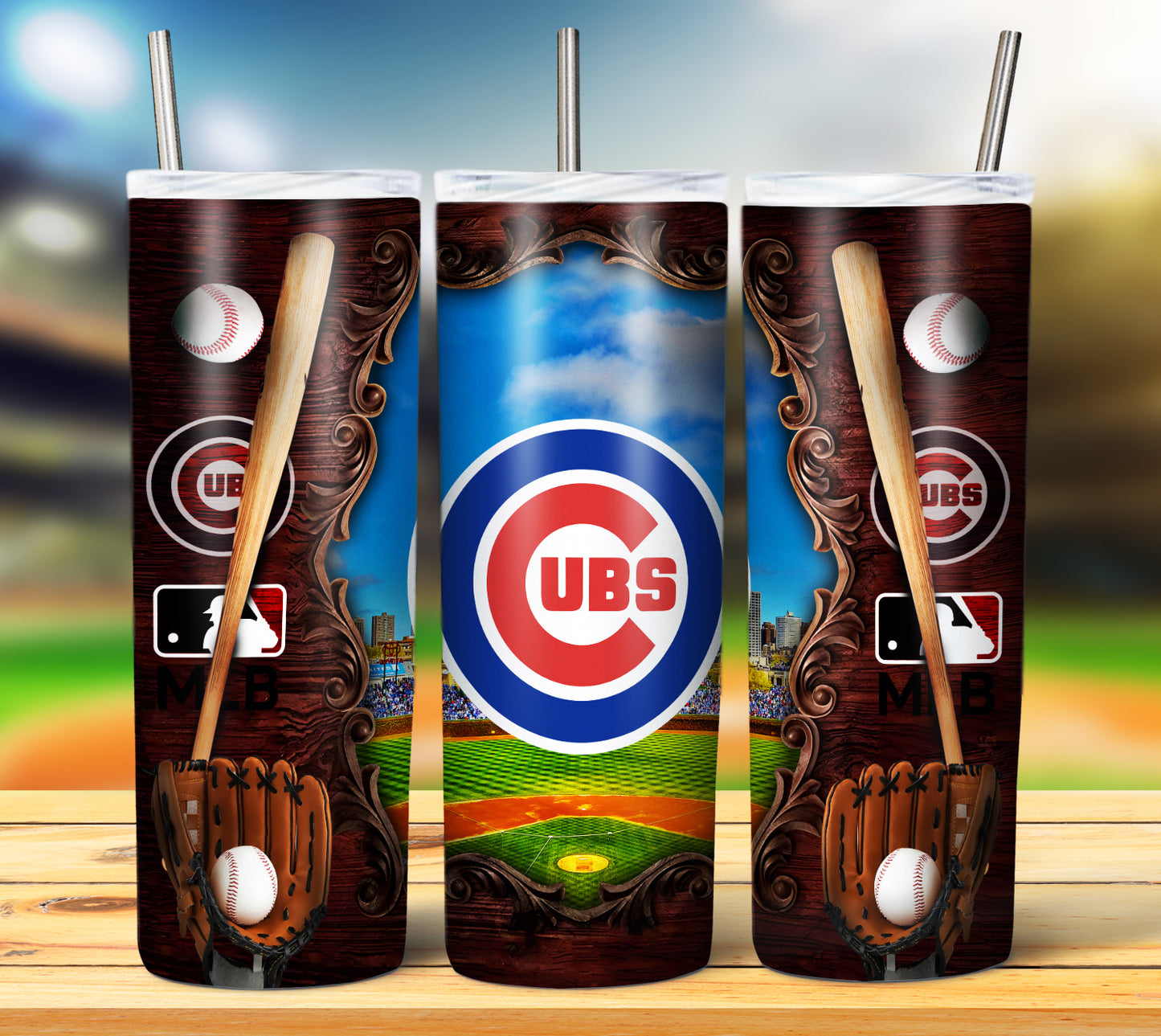 Cubs Baseball Tumbler