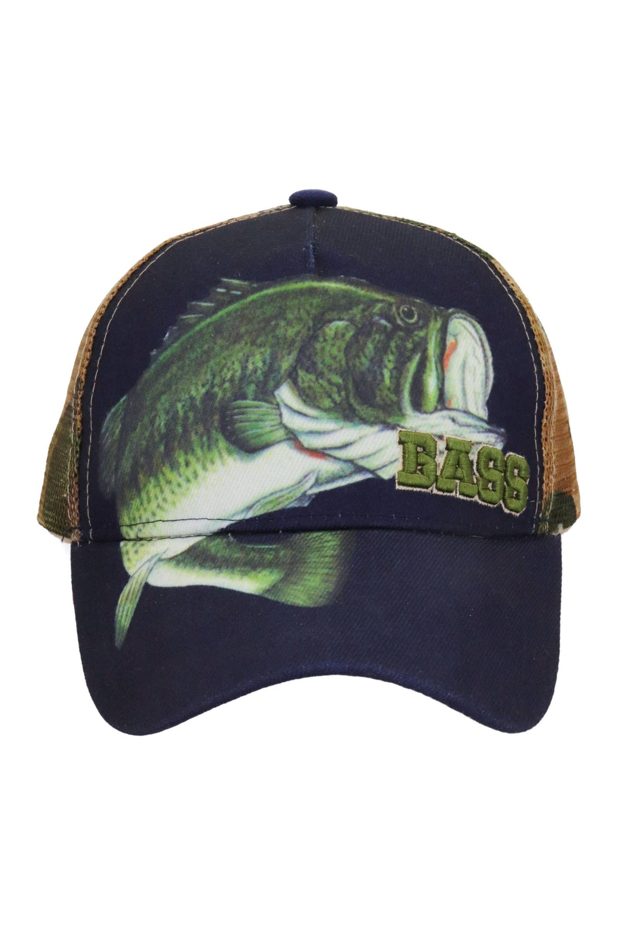 Jumping Bass Hunt Camo Mesh Trucker Hat