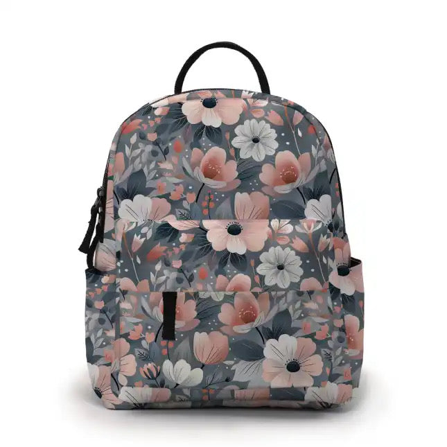 Mini Backpack - Grey Pink Floral