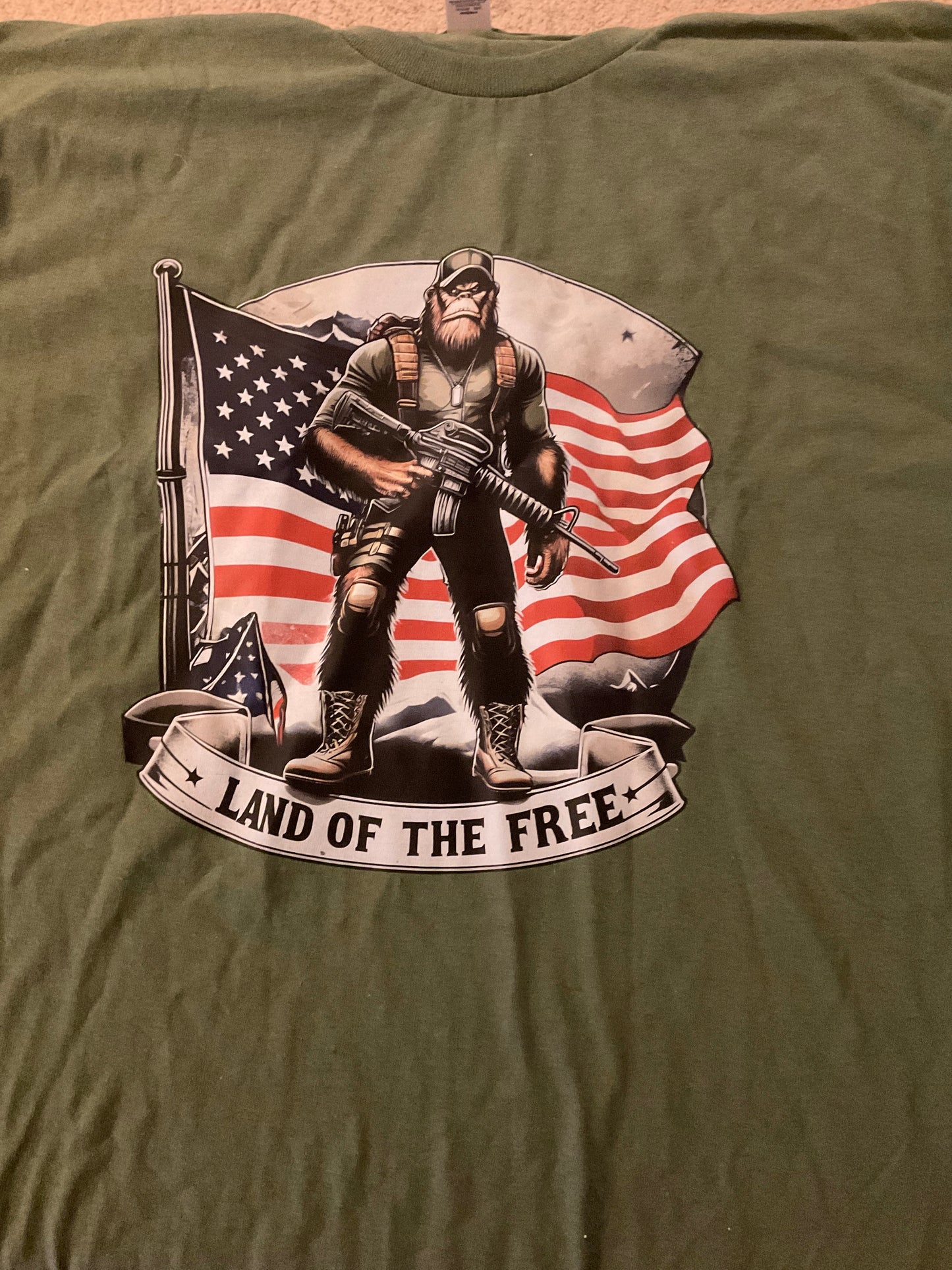 Soldier Bigfoot & Flag T-shirt