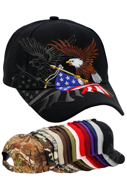 American Flag Bald Eagle Acrylic Baseball Cap