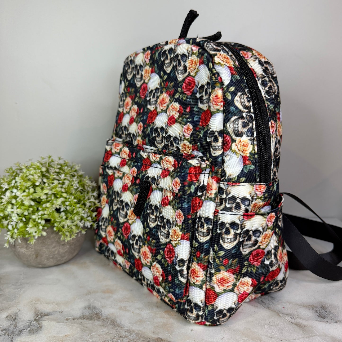 Mini Backpack - Halloween - Skull Roses