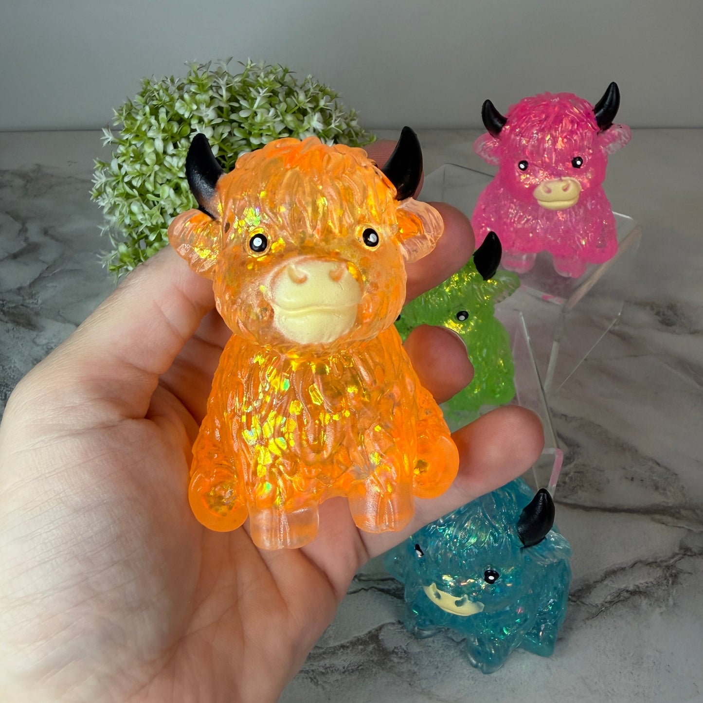 Squishy Toy - Glitter Highland Cow