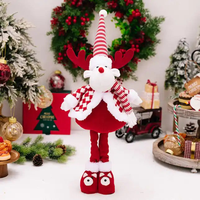 Telescopic Standing Christmas Decor - Red & White