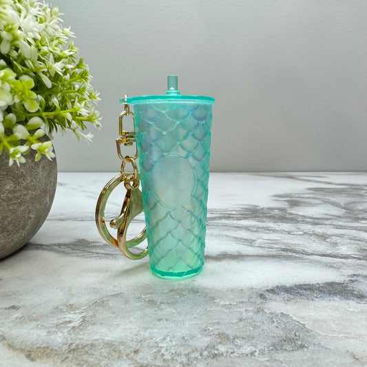 Keychain - Studded Tumbler - Aqua Mermaid