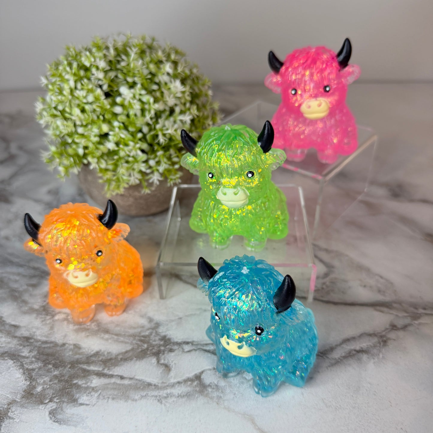 Squishy Toy - Glitter Highland Cow