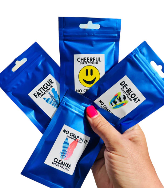 Cheerful, Fatigue, De-bloat, and Cleanse 7 day Super Vitamins Sample Pack