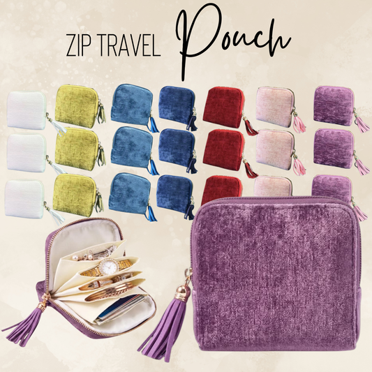 Zip Travel Pouch - Jewelry Storage -