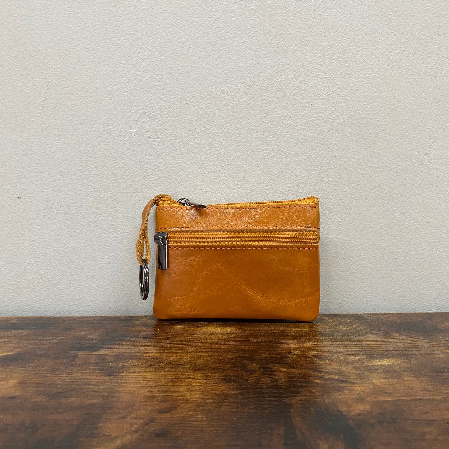 Card Holder Wallet Keychain - Genuine Leather