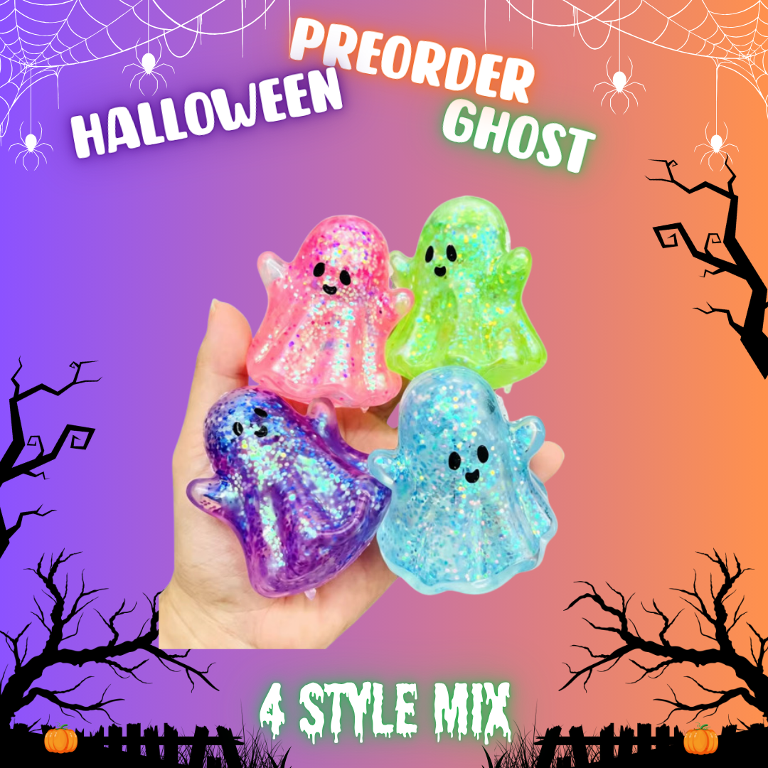 Squishy Toy - Halloween Glitter Ghost -