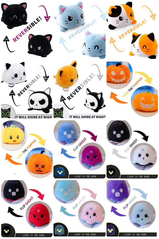 Moody Animals - Pumpkins, Ghost, Dog, & Cat -
