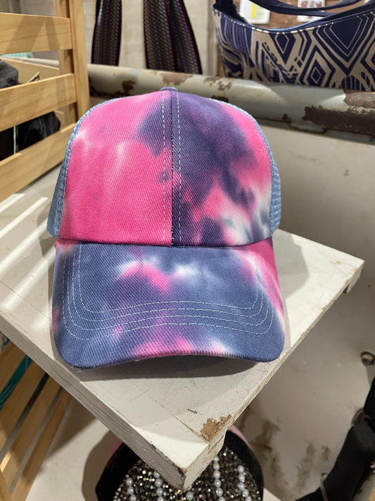 Purple Pink tye dye Hat