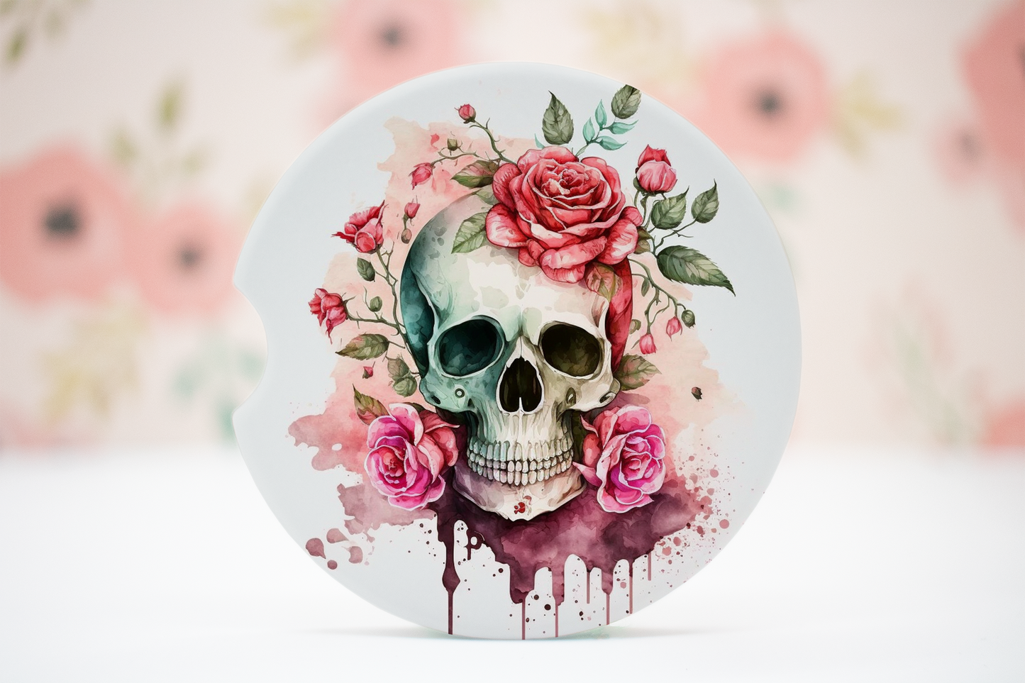 Skull roses 638 car coasters