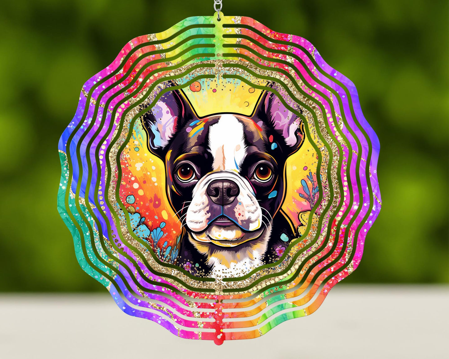 Boston Terrier windspinner