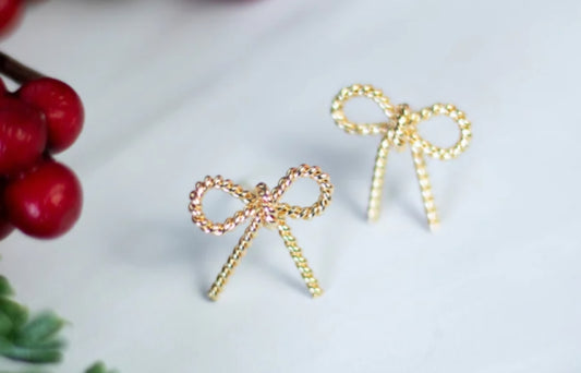 Gold Bow Earring