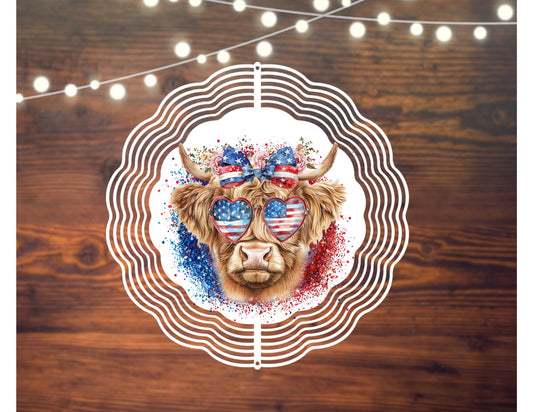 Highland Cow American wind spinner