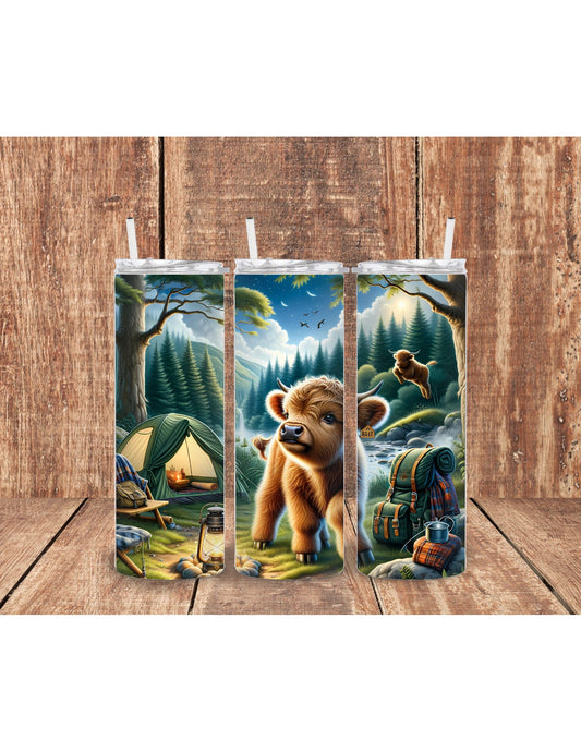 Highland Cow camping tumbler