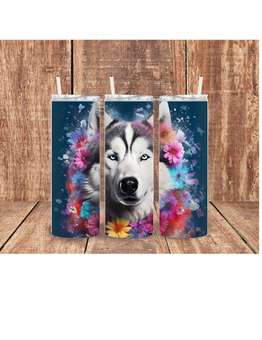 Siberian Husky dog  3D Tumbler