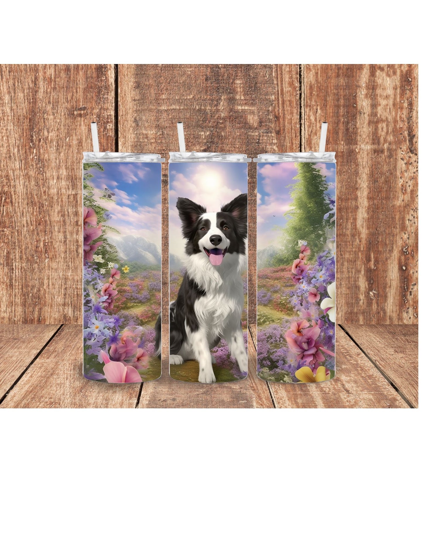 Border Collie dog 3D Tumbler