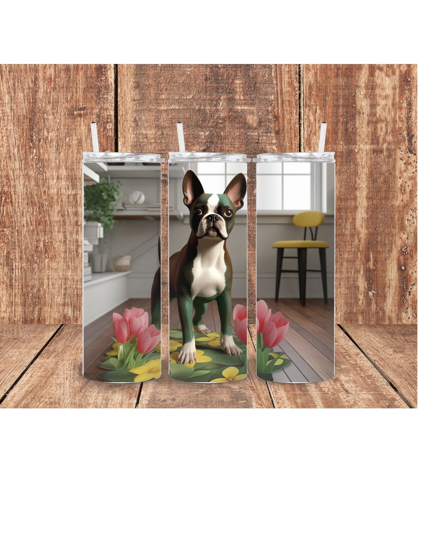 Boston Terrier dog 3D Tumbler