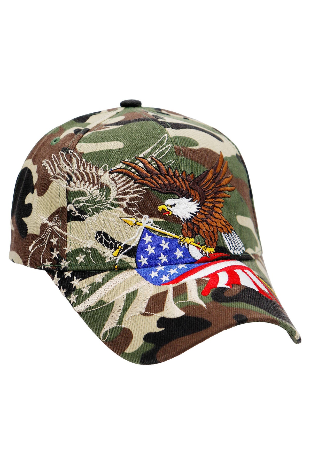 American Flag Bald Eagle Acrylic Baseball Cap
