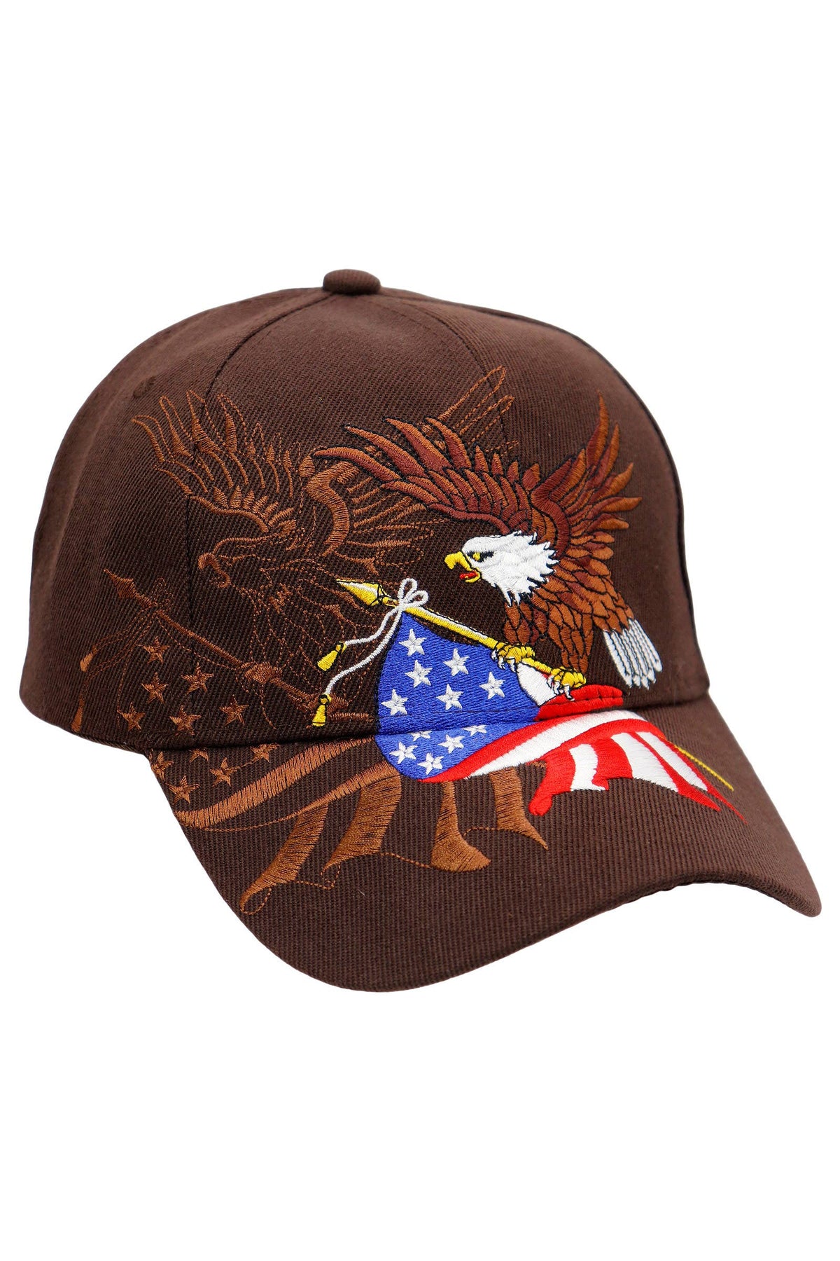 American Flag Bald Eagle Acrylic Baseball Cap