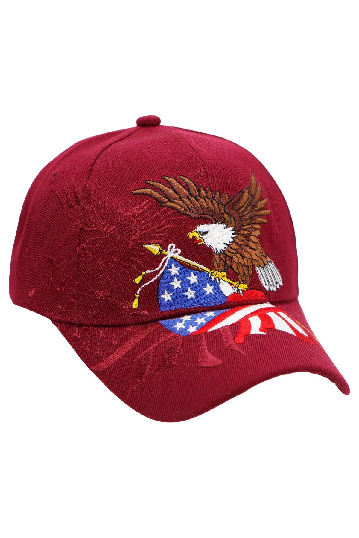 American Flag Bald Eagle Acrylic Baseball Cap